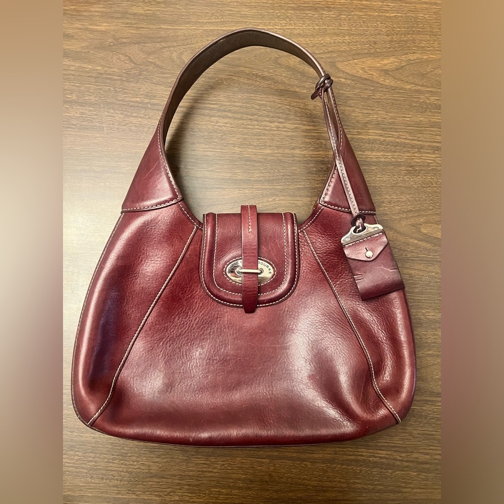 Dooney & Bourke Florentine Toscana Front Stitch Hobo in Deep Bordeaux